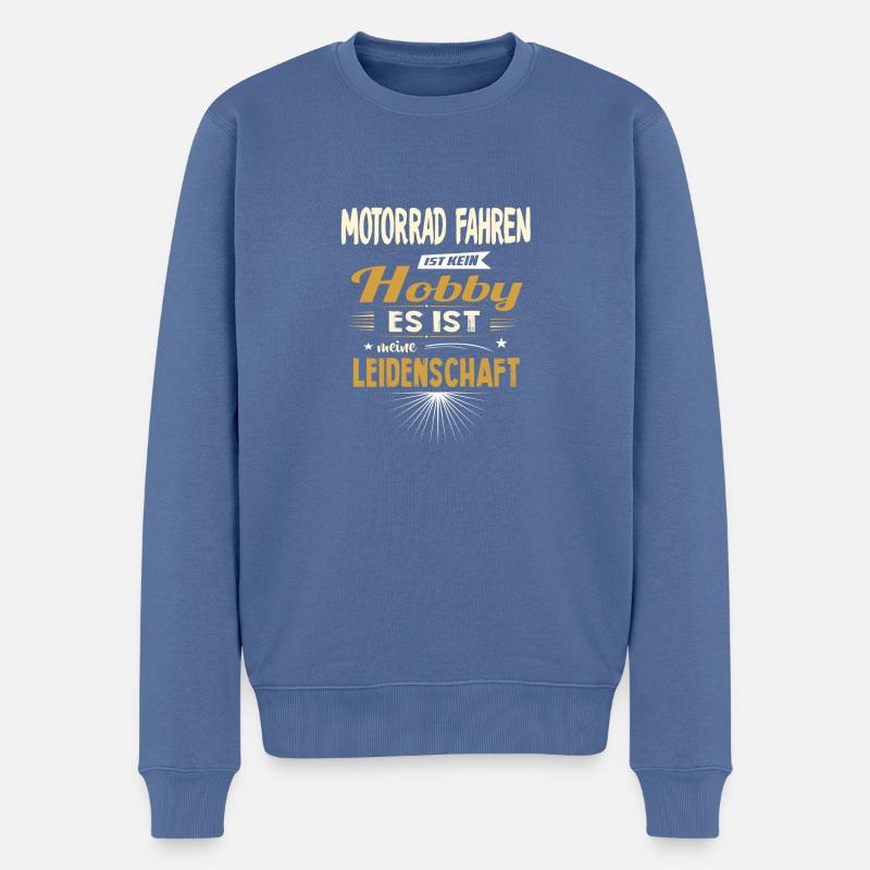 Biker Motorradfahrer motorrad leidenschaft - Männer Premium Bio Pullover - Taubenblau