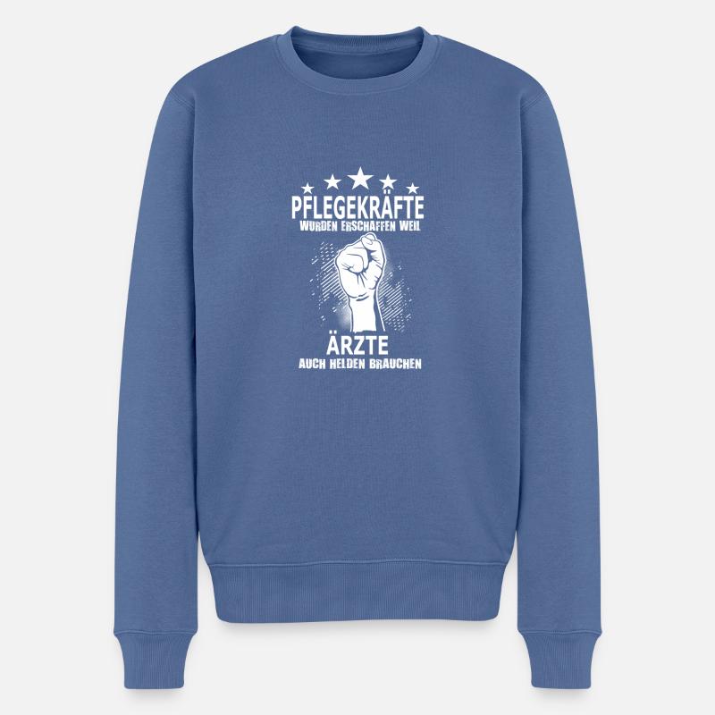 pflegekraefte_aerzte - Männer Premium Bio Pullover - Taubenblau