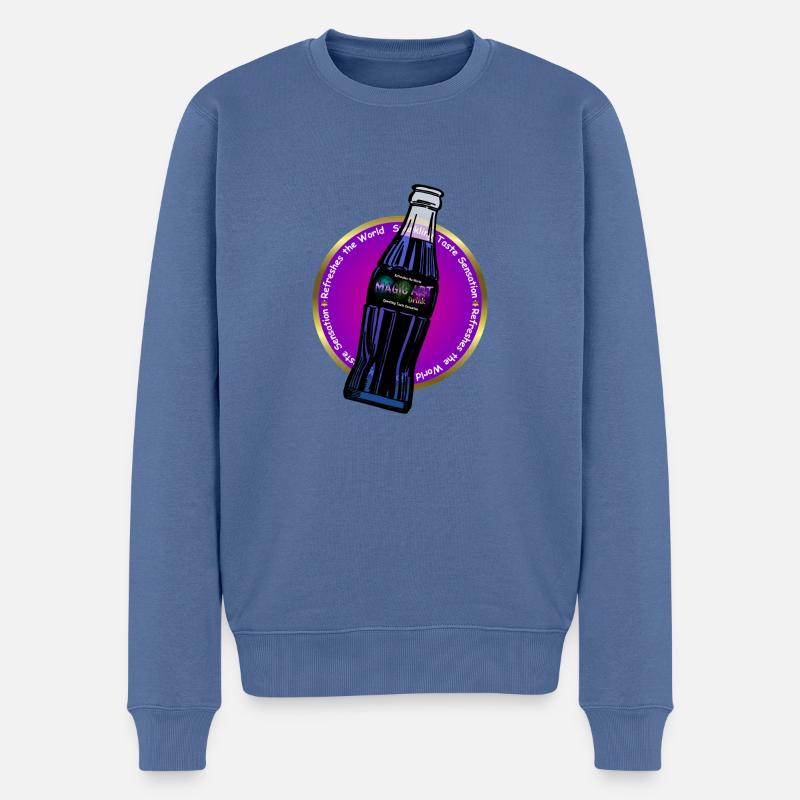 Magic Art Drink - Männer Premium Bio Pullover - Taubenblau