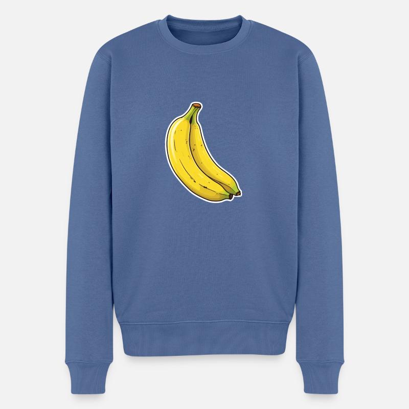 Bananen duo - Männer Premium Bio Pullover - Taubenblau