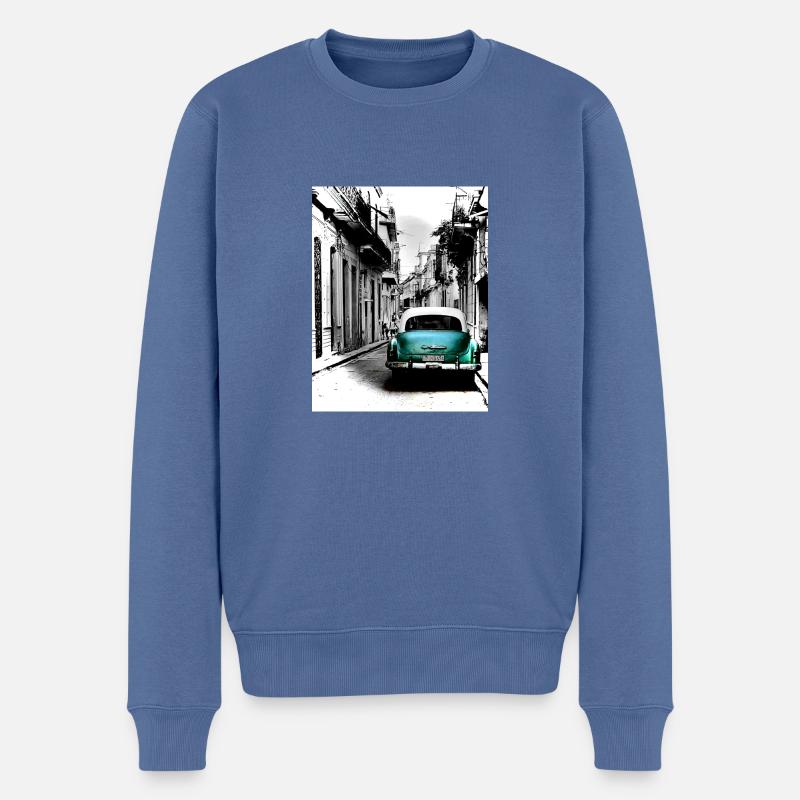 Havana Dream - 3 - Männer Premium Bio Pullover - Taubenblau