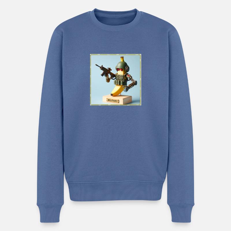 Banane Militär - Männer Premium Bio Pullover - Taubenblau