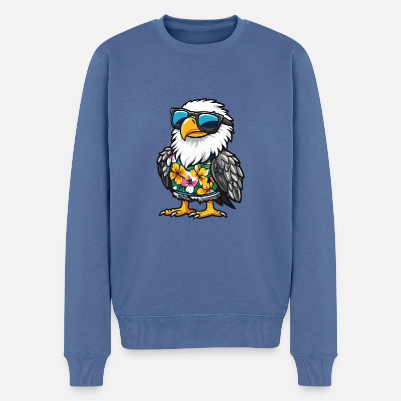 Eagle Bande dessinée Cool Été - Pull Premium bio Homme - bleu pigeon