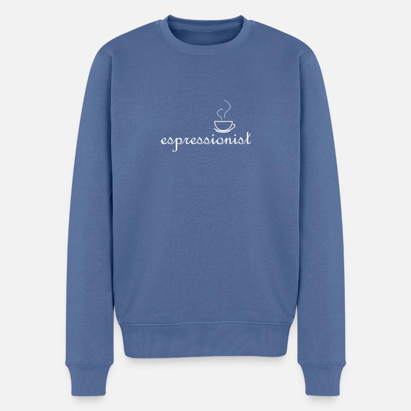 espressionist - Kaffeeliebhaber - Männer Premium Bio Pullover - Taubenblau