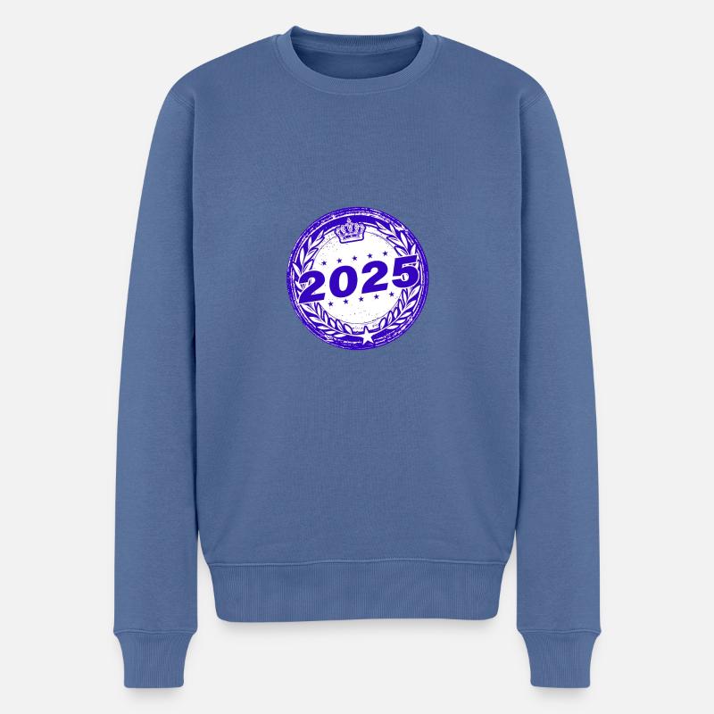 2025 jahr - Männer Premium Bio Pullover - Taubenblau