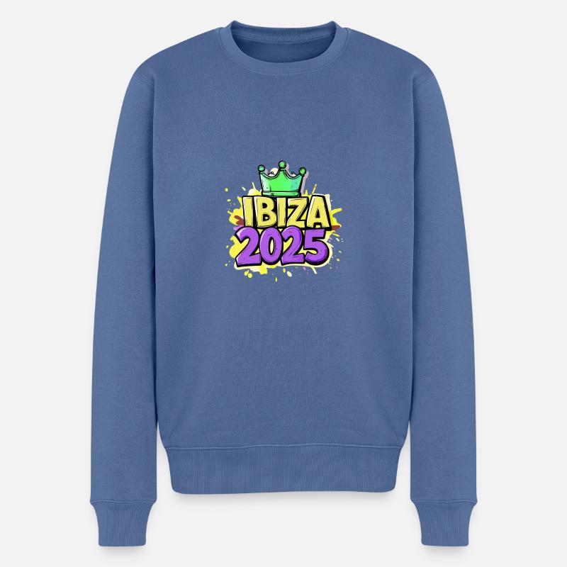 Ibiza 2025 - Männer Premium Bio Pullover - Taubenblau