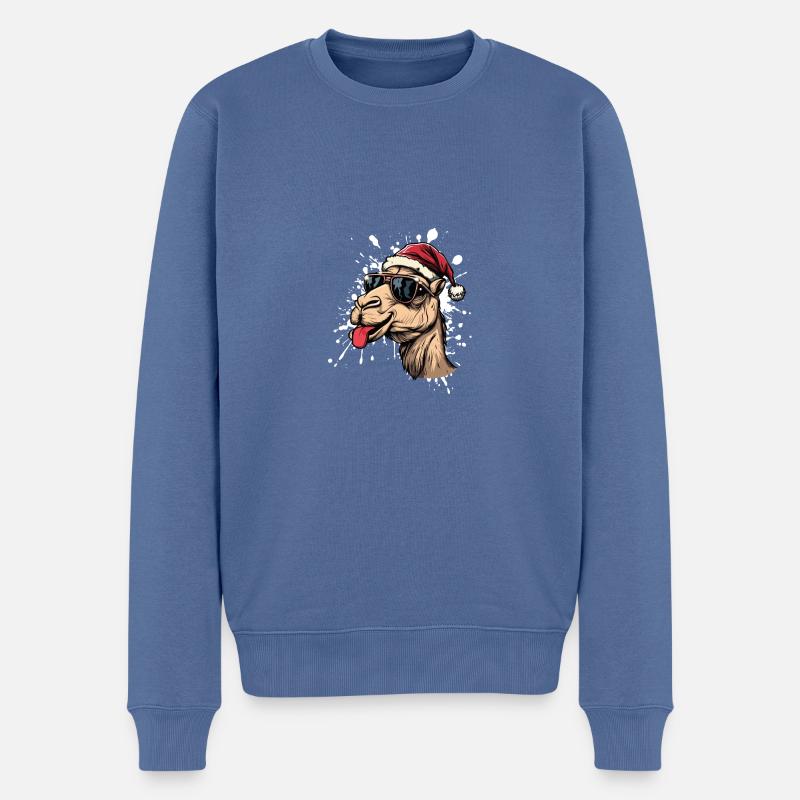 Camel Noël drôle - Pull Premium bio Homme - bleu pigeon