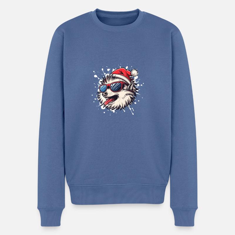 Hérisson Noël Drôle - Pull Premium bio Homme - bleu pigeon