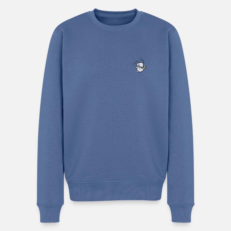 Hello Maestro Stick Von Maestro - Männer Premium Bio Pullover - Taubenblau