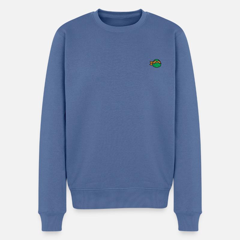 Teenage Mutant Ninja Turtles Michelangelo Stick - Männer Premium Bio Pullover - Taubenblau