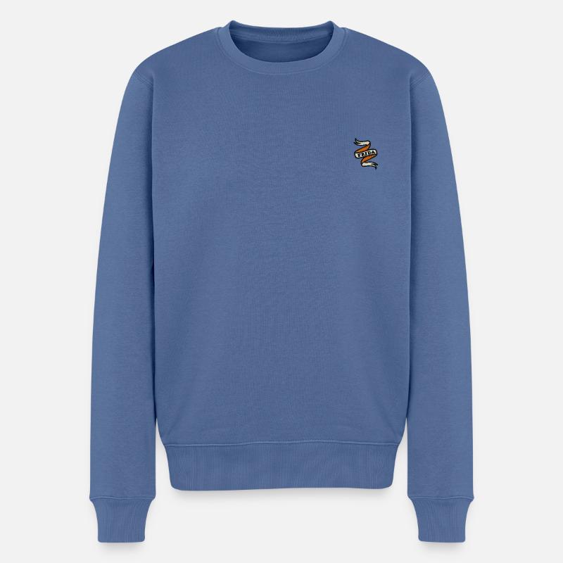 Frida Kahlo Band Als Stick-Design - Männer Premium Bio Pullover - Taubenblau