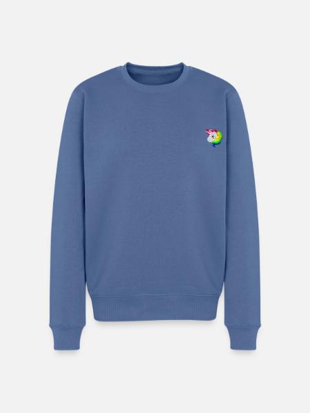 My Little Pony Retro Embroidery - Men's Premium Organic Jumper - stone blue