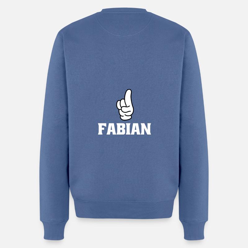 Fabian - Männer Premium Bio Pullover - Taubenblau