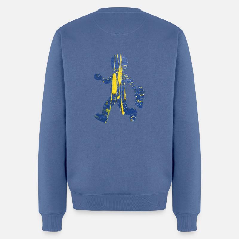 Business Mann blau Gelb - Männer Premium Bio Pullover - Taubenblau
