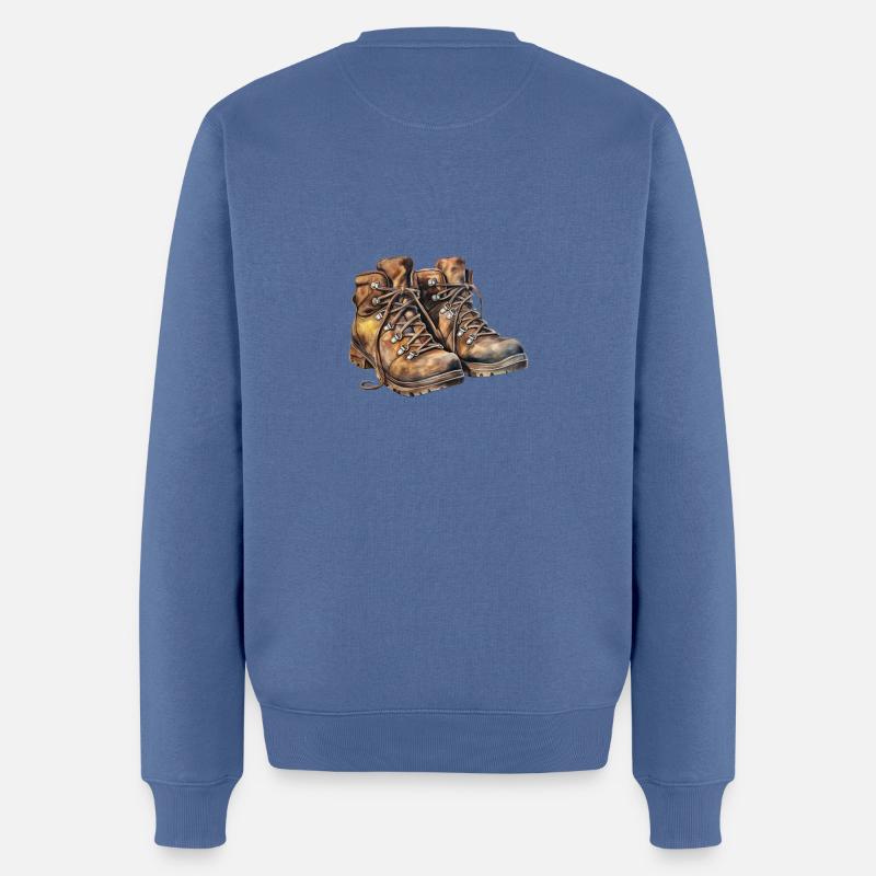 Hiking Shoes - Männer Premium Bio Pullover - Taubenblau