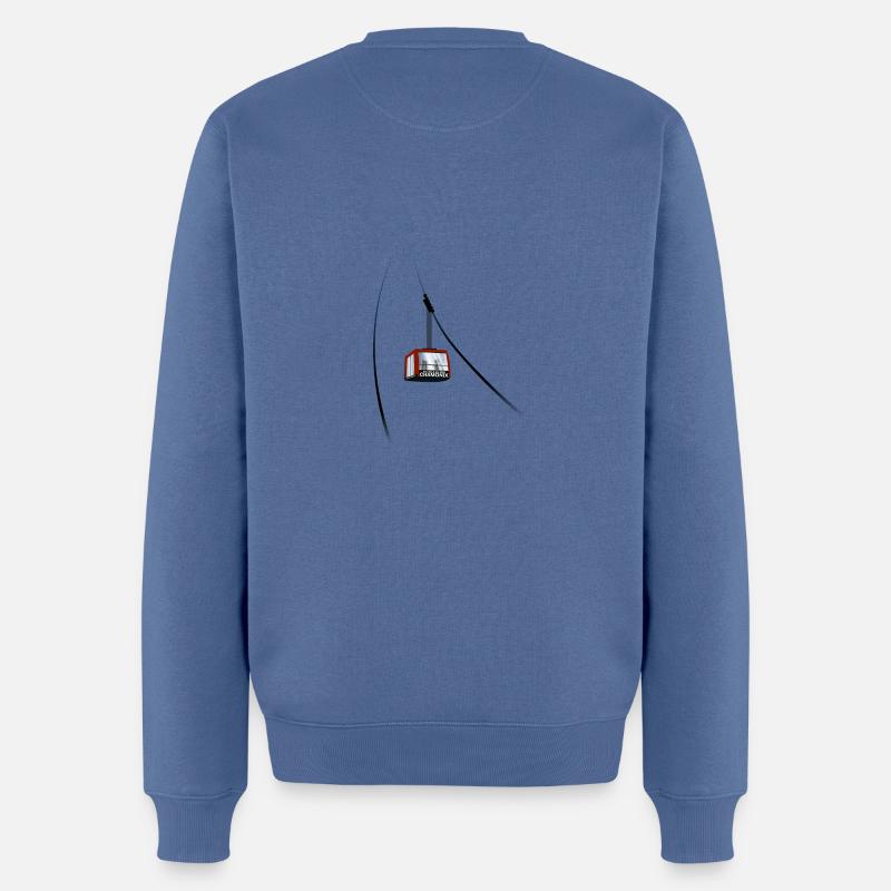 Gondelbahn Aiguille du Midi Chamonix leewarddesign - Männer Premium Bio Pullover - Taubenblau