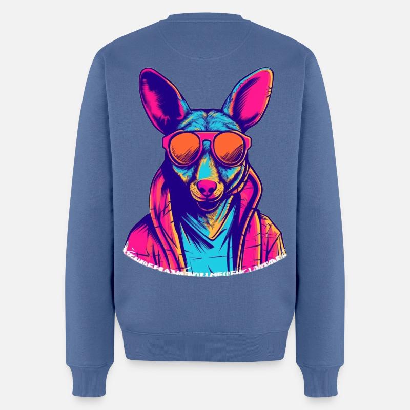 Nebula Chien avec lunettes de soleil - Pull Premium bio Homme - bleu pigeon