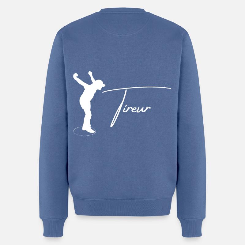 boule silhouette tireur - Pull Premium bio Homme - bleu pigeon