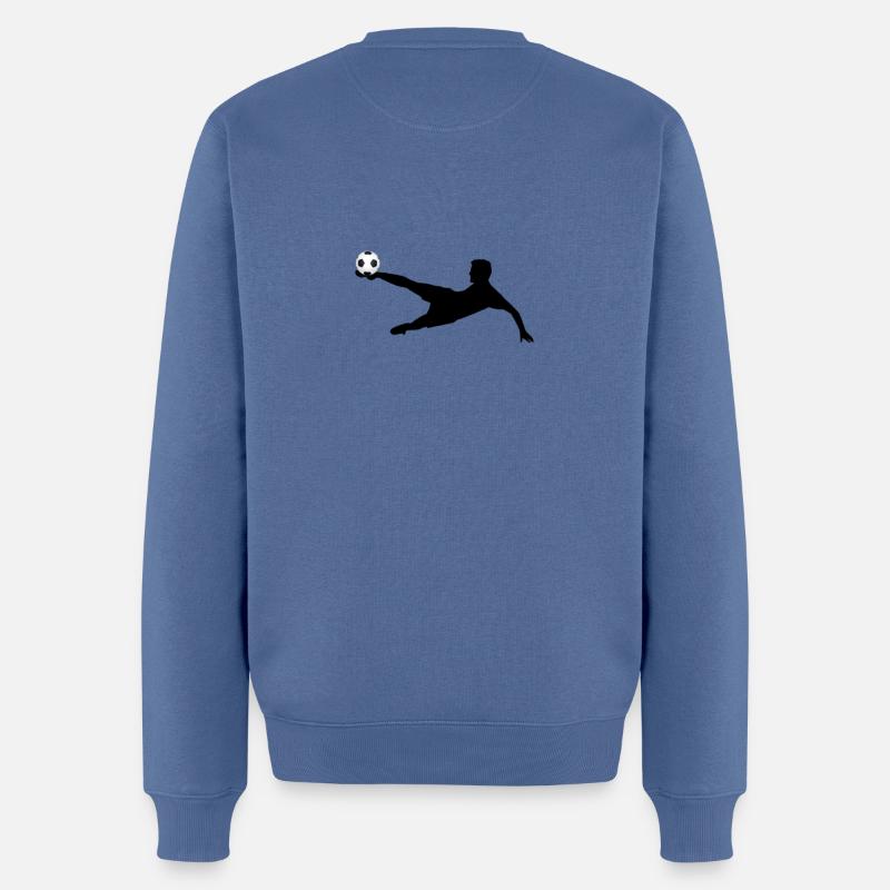 Fußballspieler - Männer Premium Bio Pullover - Taubenblau