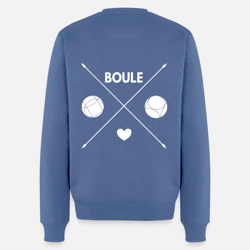 Boule Pétanque Boule boules - Pull Premium bio Homme - bleu pigeon