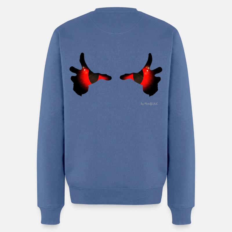 Devil Eyes - Männer Premium Bio Pullover - Taubenblau