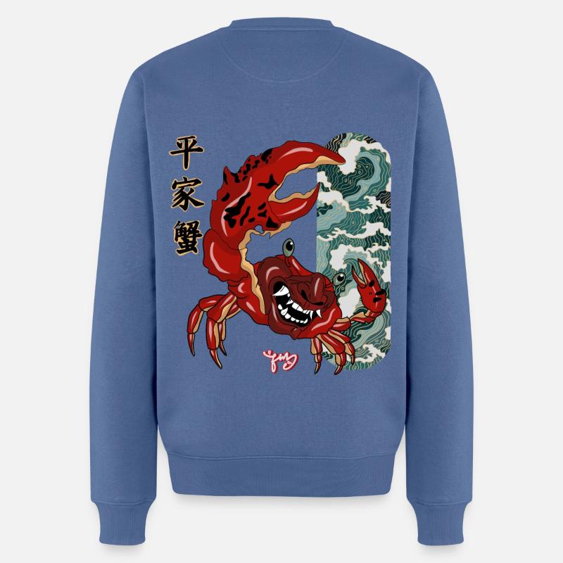 Heikegani Yokai - Männer Premium Bio Pullover - Taubenblau