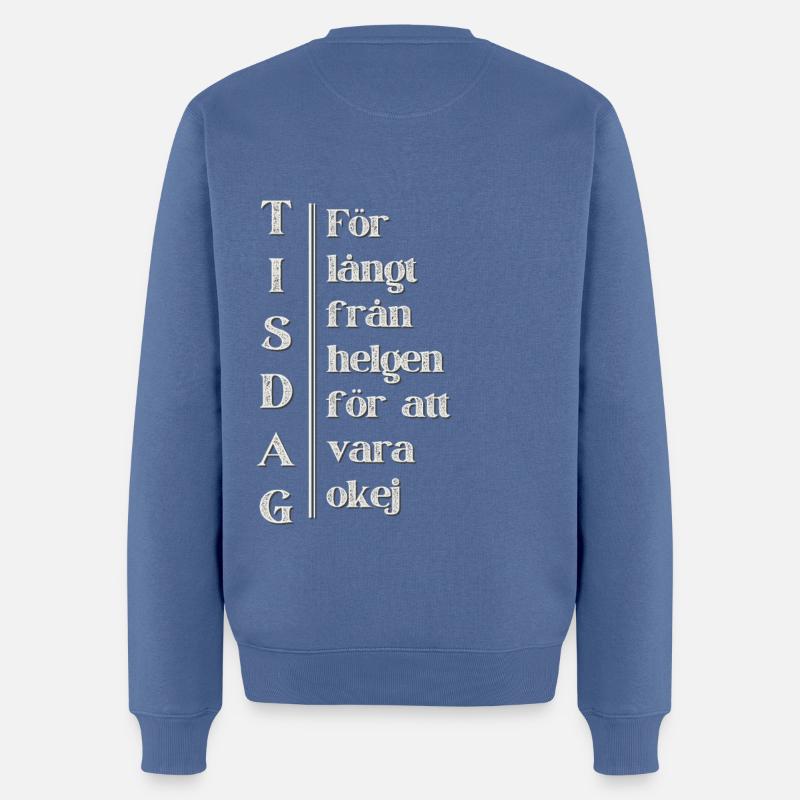 Mardi – Loin du week-end - Pull Premium bio Homme - bleu pigeon