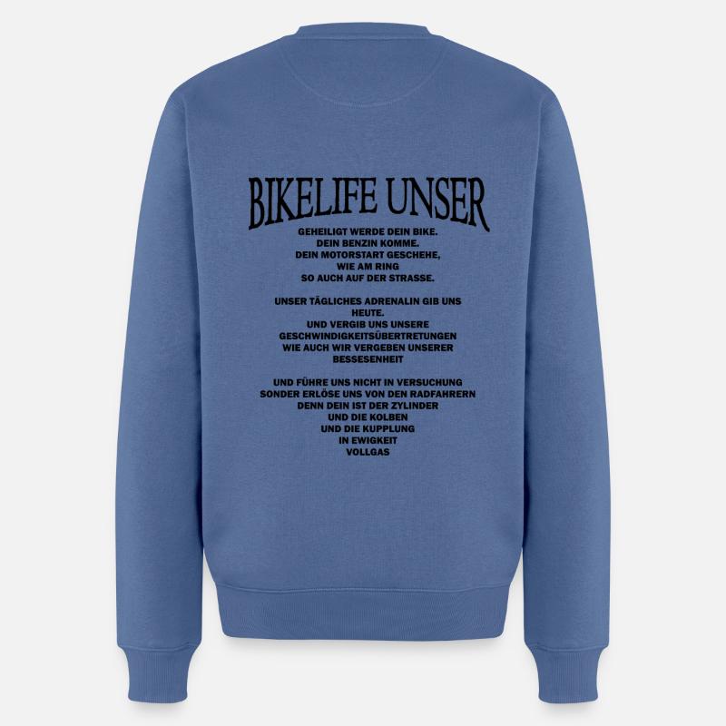 Bikelifeunser - Männer Premium Bio Pullover - Taubenblau