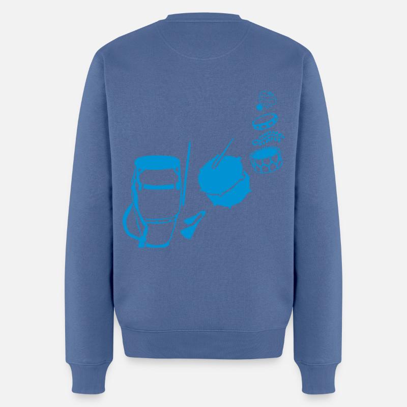 samba - Männer Premium Bio Pullover - Taubenblau