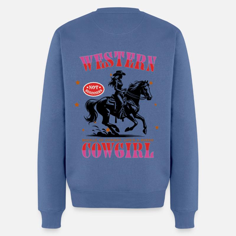 Conception de Howdy Rodeo – Pas pour les débutants - Pull Premium bio Homme - bleu pigeon