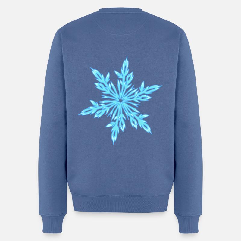 Eiskristall - Männer Premium Bio Pullover - Taubenblau