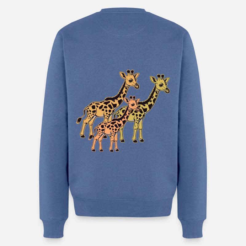 Giraffe Afrika Safari Giraffen - Männer Premium Bio Pullover - Taubenblau