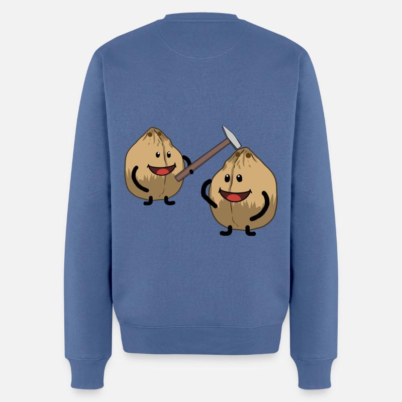 noix de coco noix craquant Marteau Fantasy - Pull Premium bio Homme - bleu pigeon