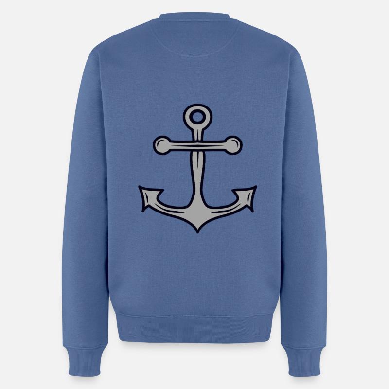 Mouillage marin côte de Seebaer - Pull Premium bio Homme - bleu pigeon