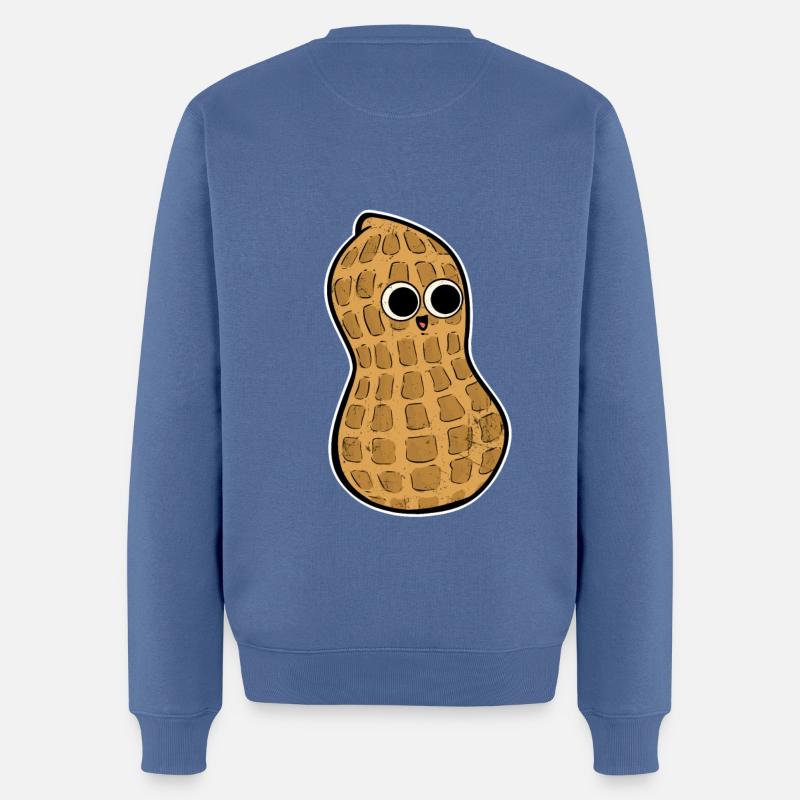 Drôle de mignon cacahuète bande dessin animé - Pull Premium bio Homme - bleu pigeon
