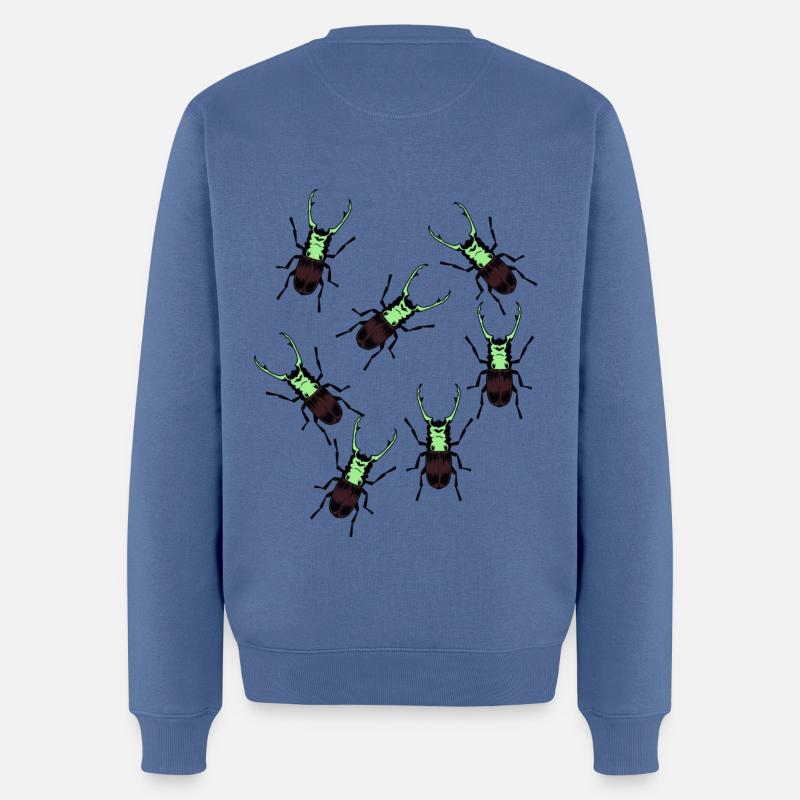 Hirschkäfer mit Geweih Phobie Insekt Insekten - Männer Premium Bio Pullover - Taubenblau