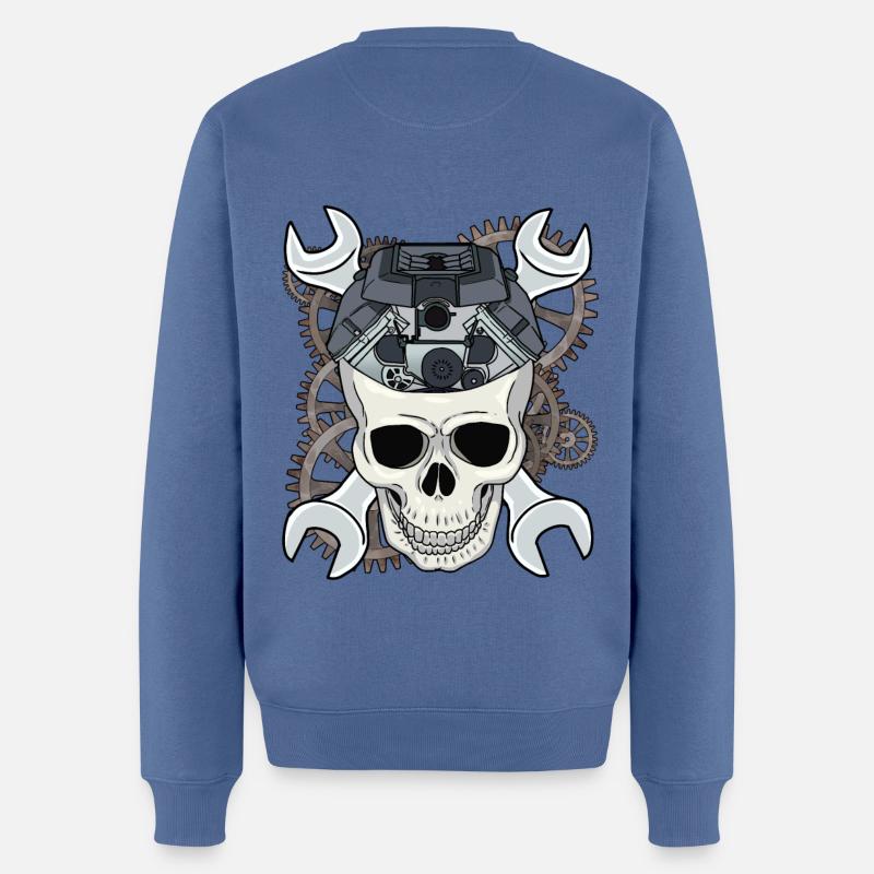 Mécanicien automobile Schrauber Mécanique Garage - Pull Premium bio Homme - bleu pigeon