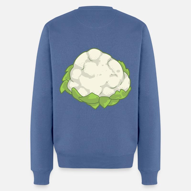 Blumenkohl Gemüse Speise Vegan - Männer Premium Bio Pullover - Taubenblau