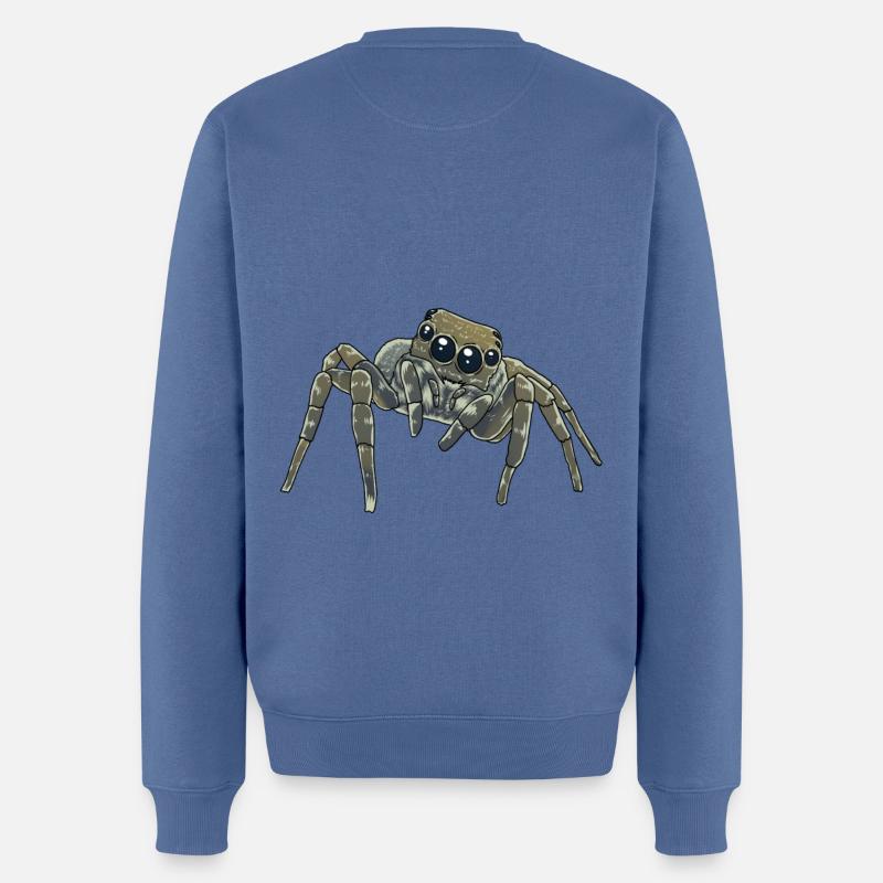 Horror Spinne Phobie Panik Spinnen Halloween - Männer Premium Bio Pullover - Taubenblau