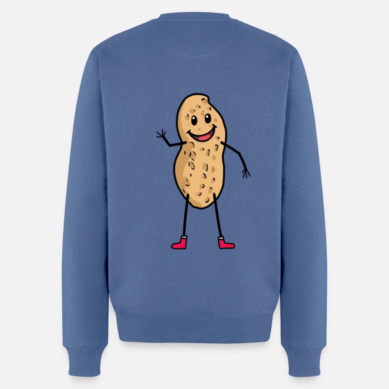 happy Erdnuss Lustig Erdnüsse Kinder Geschenkidee - Männer Premium Bio Pullover - Taubenblau