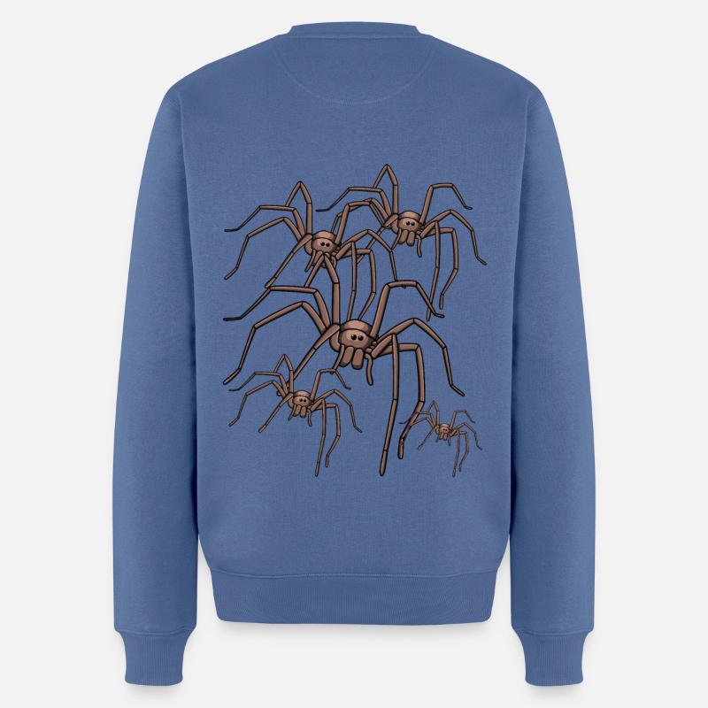 araignée araignée araignée phobie panique phobie - Pull Premium bio Homme - bleu pigeon