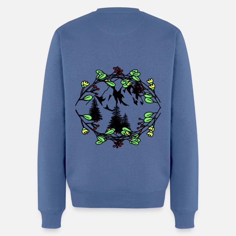 Gebirge Natur Tirol Frühling Bergsteiger Alpen - Männer Premium Bio Pullover - Taubenblau