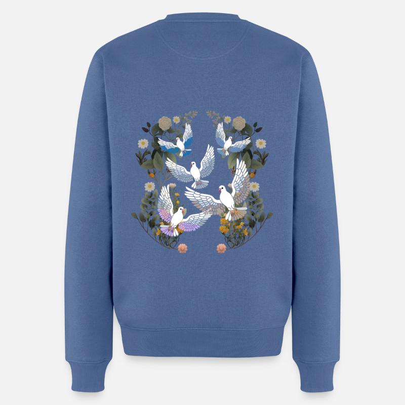 Friedenstaube Abrüstung Frieden Vogel Tauben - Männer Premium Bio Pullover - Taubenblau