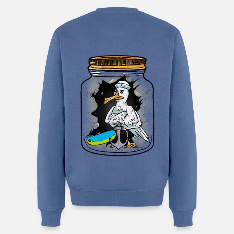 Flaschenpost Möwen Matrosen Matrose Grüße - Männer Premium Bio Pullover - Taubenblau