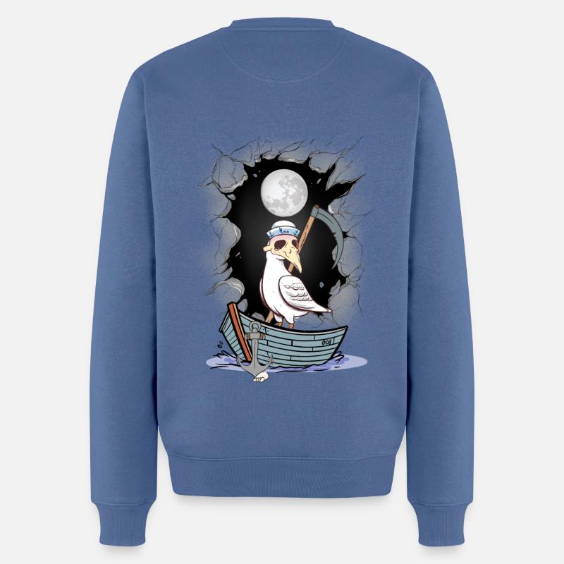 Halloween Möwe Möwen maritim Seemann Matrose - Männer Premium Bio Pullover - Taubenblau