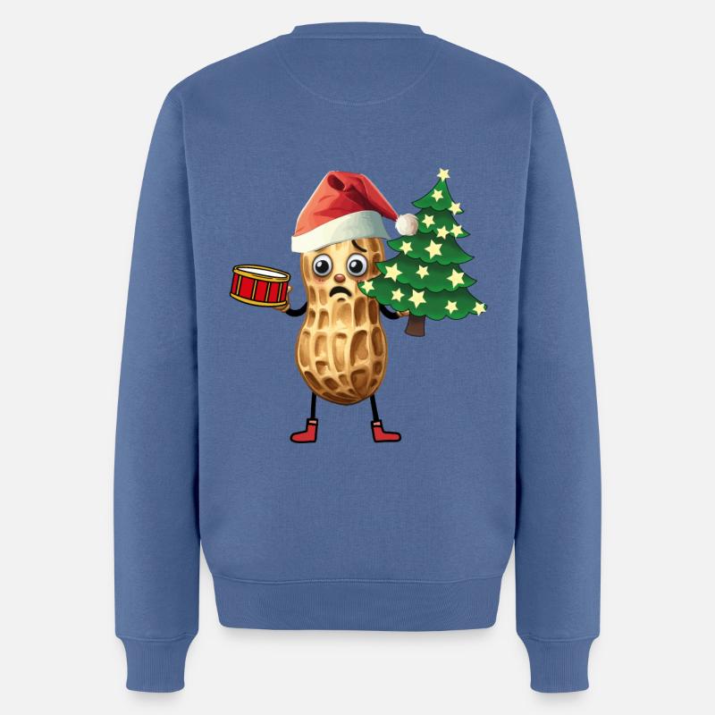 Nikolaus Weihnachtsmann Tannenbaum Erdnuss Kind - Männer Premium Bio Pullover - Taubenblau