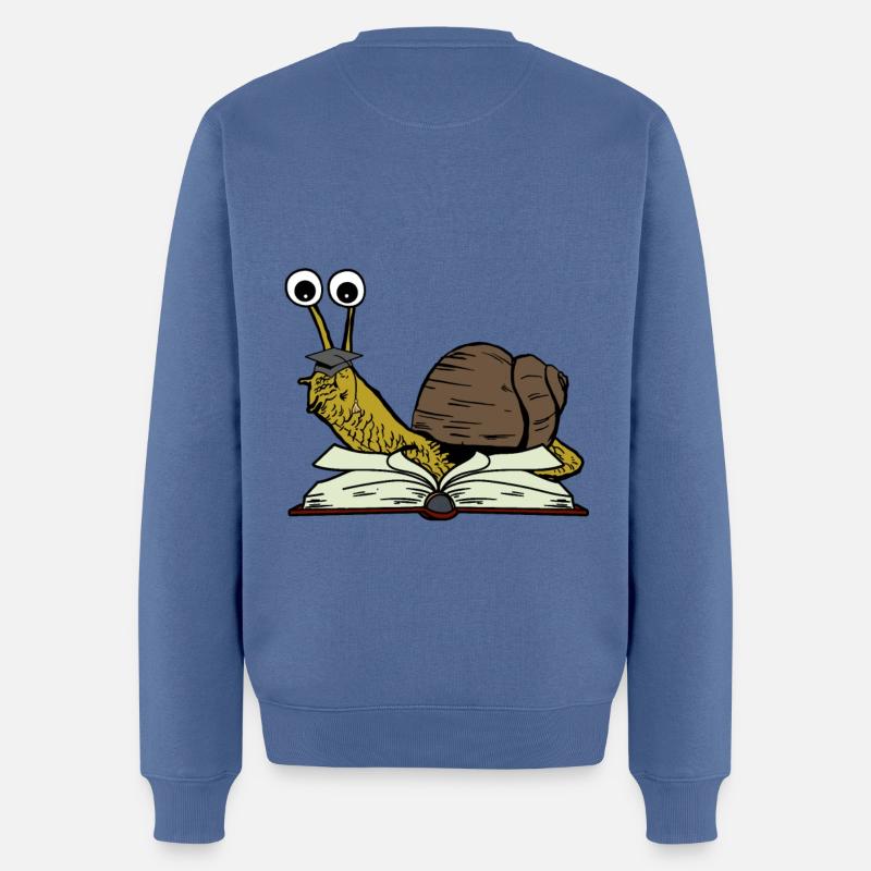 Schnecke Student studieren lernen Studium Abi - Männer Premium Bio Pullover - Taubenblau