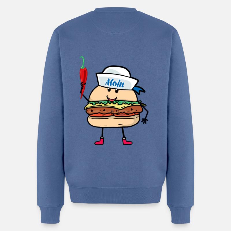 Seemann Seemänner maritim Seefahrt Moin - Männer Premium Bio Pullover - Taubenblau
