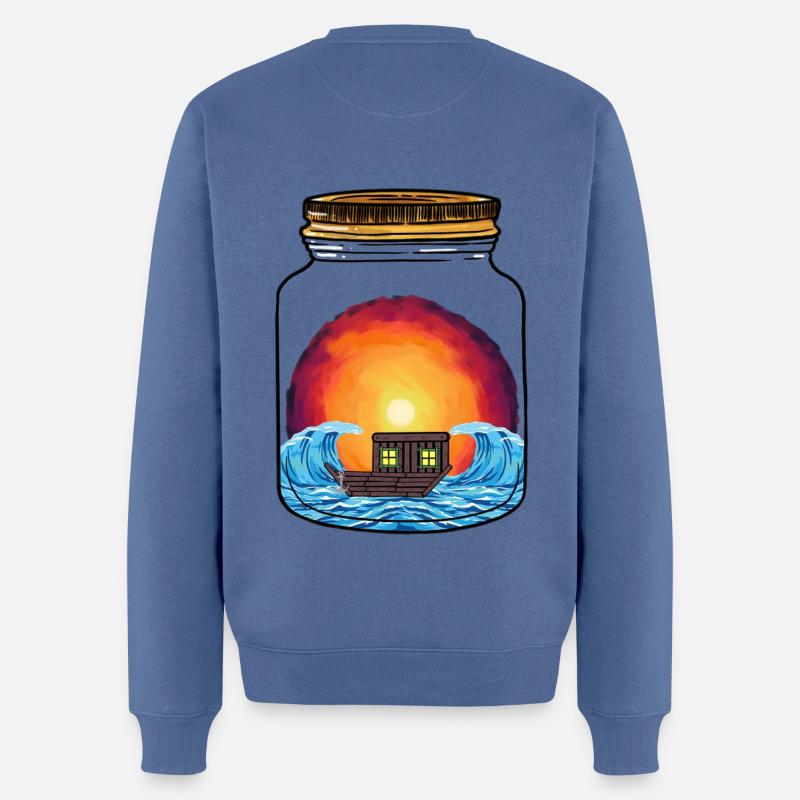 Boot Boote Schiff Schiffe - Männer Premium Bio Pullover - Taubenblau