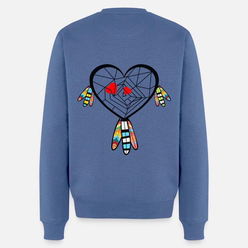 Coeurs Coeurs Saint-Valentin - Pull Premium bio Homme - bleu pigeon